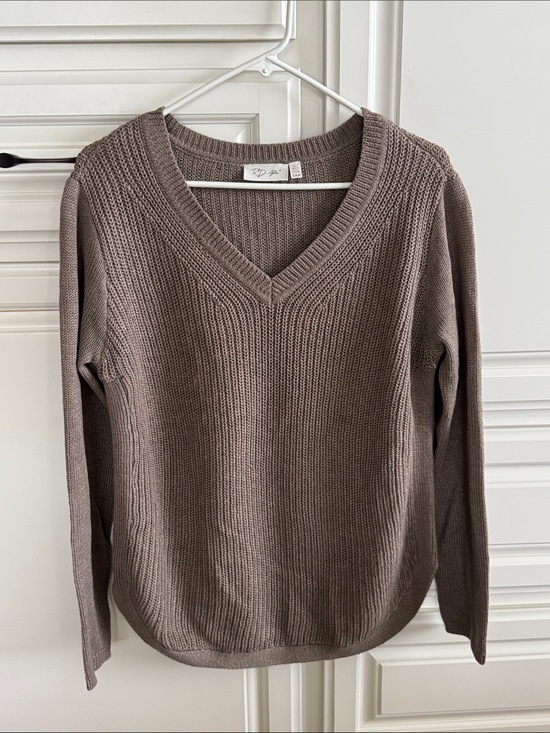 RD Style Sweaters - RD Style Taupe V-Neck Knit Sweater